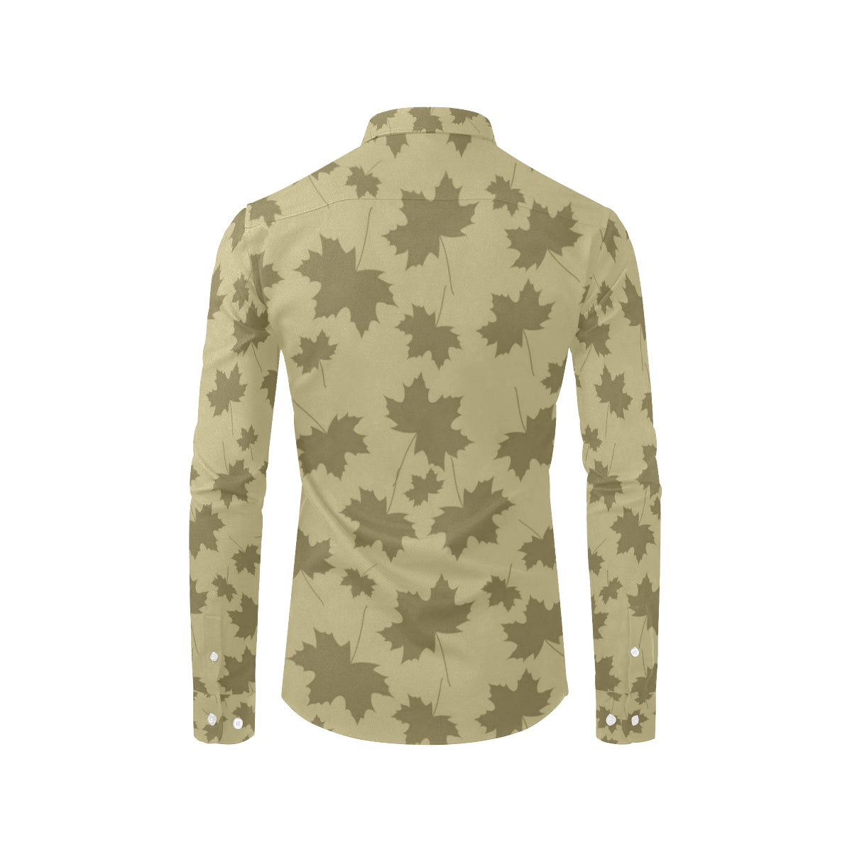Maple Leaf Pattern Print Design 01 Men's Long Sleeve Shirt
