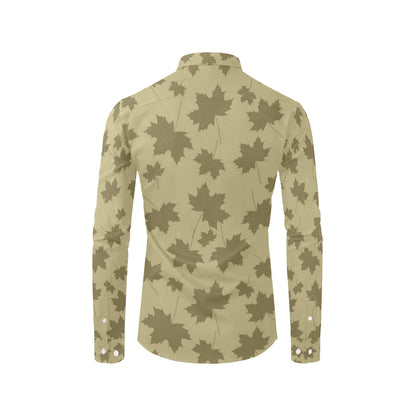 Maple Leaf Pattern Print Design 01 Men's Long Sleeve Shirt
