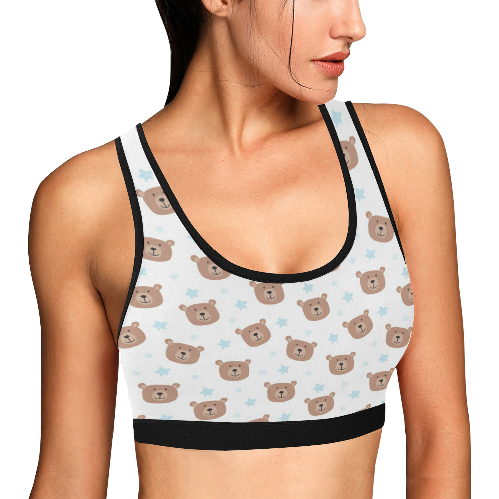 Bear Pattern Print Design BE02 Sports Bra