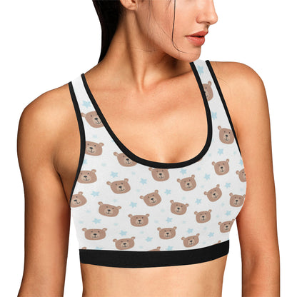 Bear Pattern Print Design BE02 Sports Bra