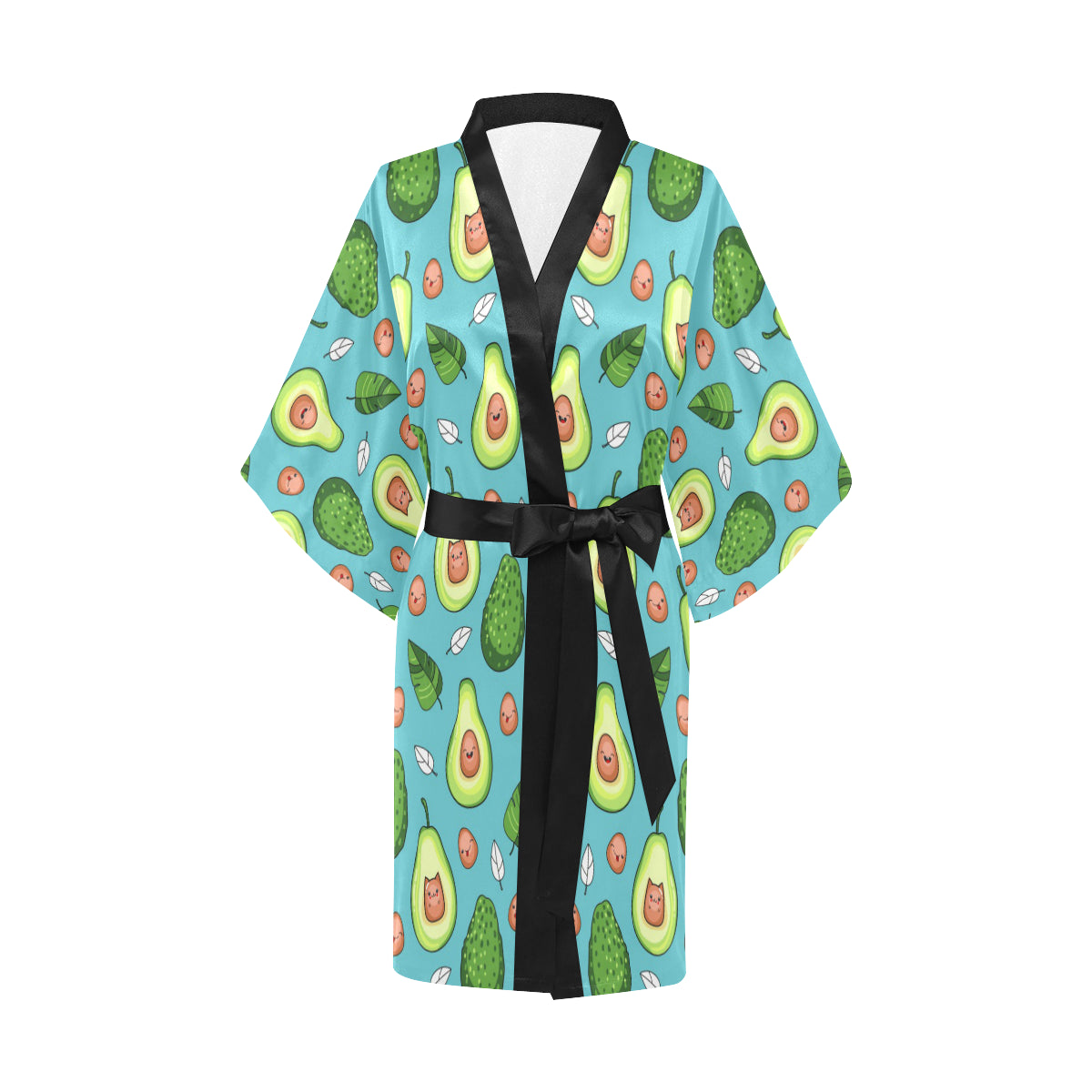 Avocado Pattern Print Design AC05 Women's Short Kimono