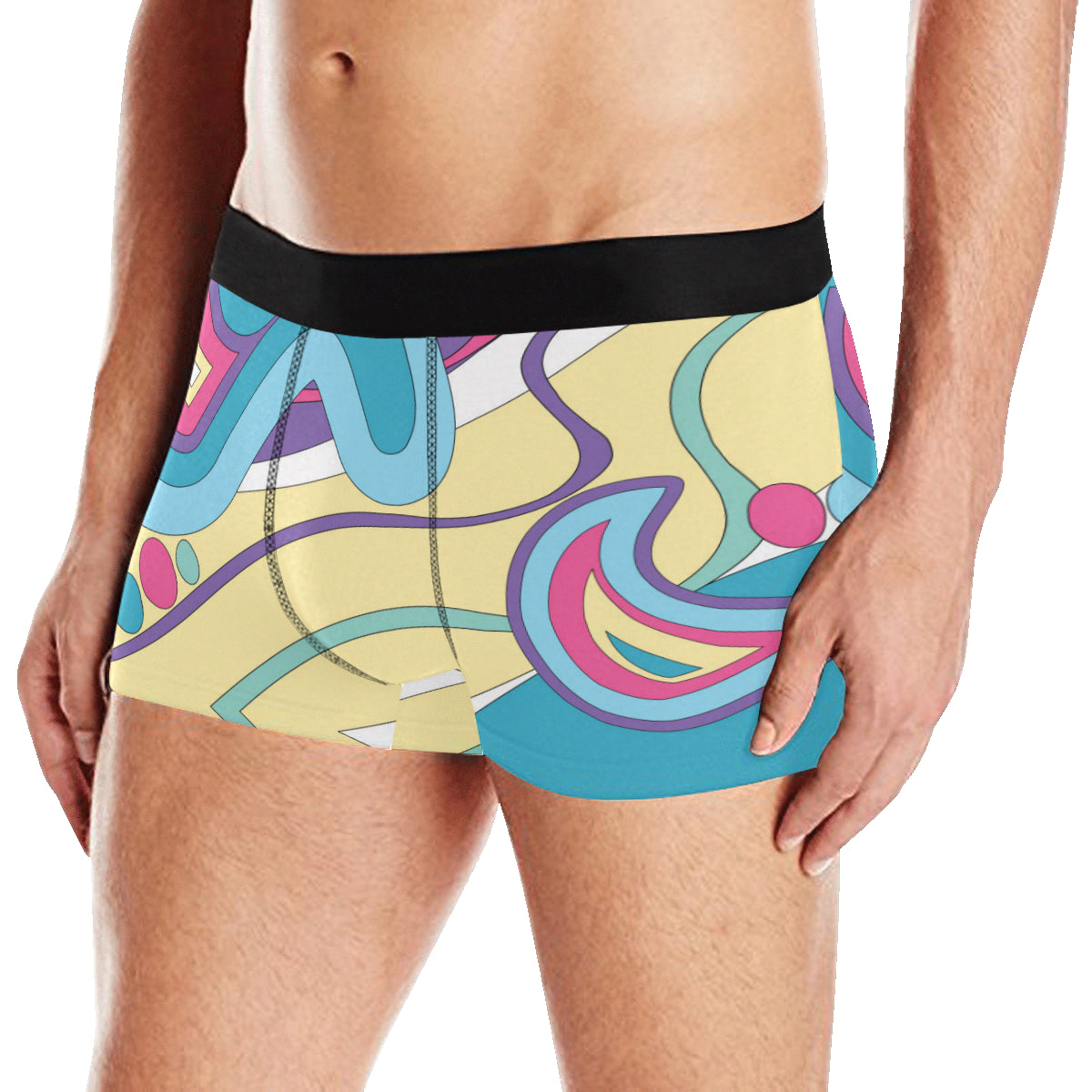 Funky Retro Pattern Print Design A01 Men's Boxer Briefs