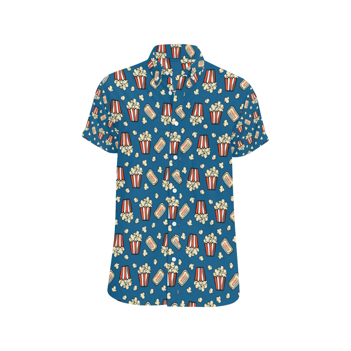 Popcorn Pattern Print Design A03 Men's Short Sleeve Button Up Shirt
