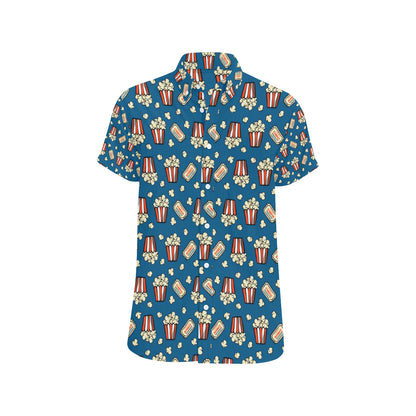 Popcorn Pattern Print Design A03 Men's Short Sleeve Button Up Shirt