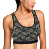 Paisley Skull Pattern Print Design A01 Sports Bra