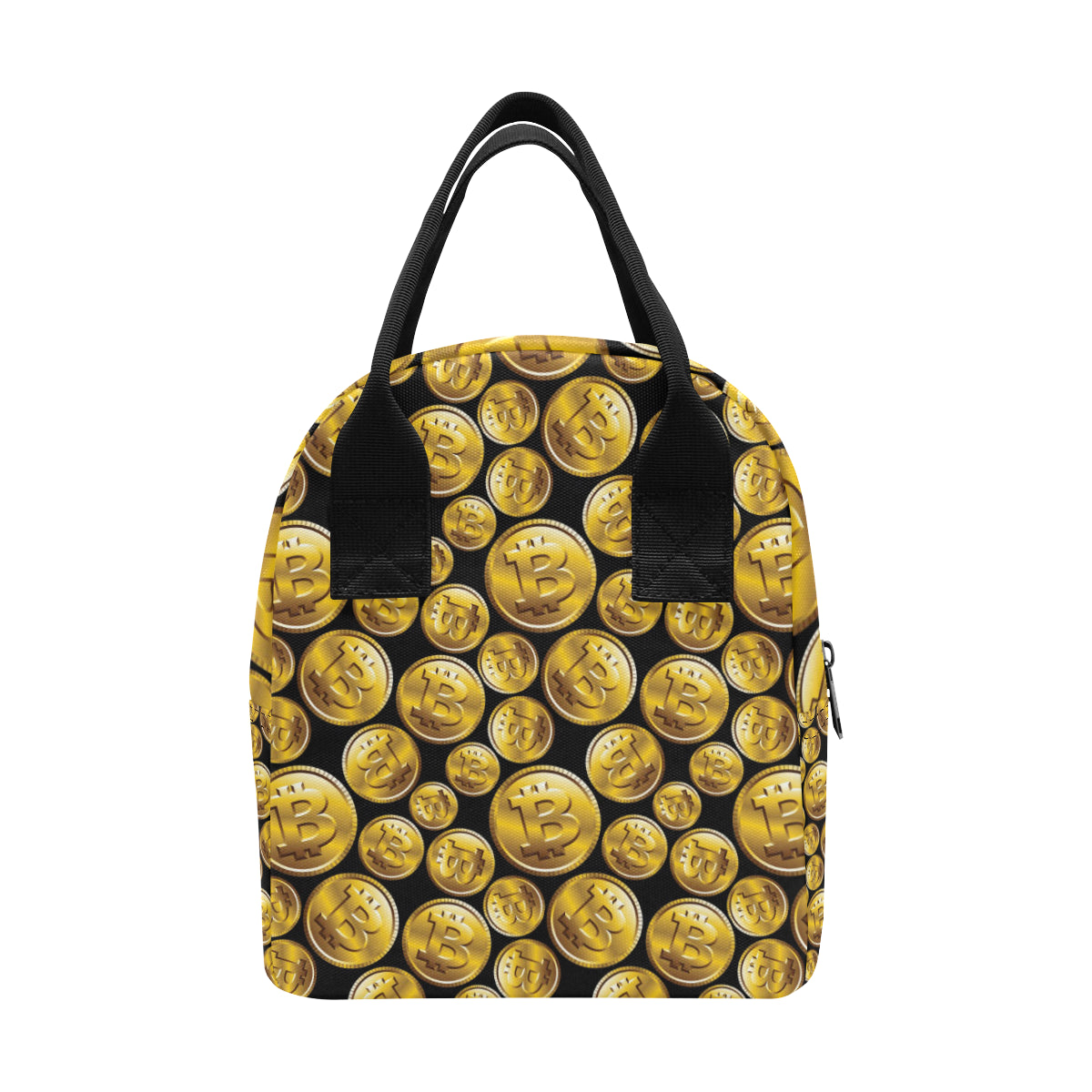 Bitcoin Pattern Print Design DO05 Insulated Lunch Bag