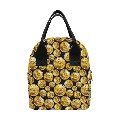 Bitcoin Pattern Print Design DO05 Insulated Lunch Bag