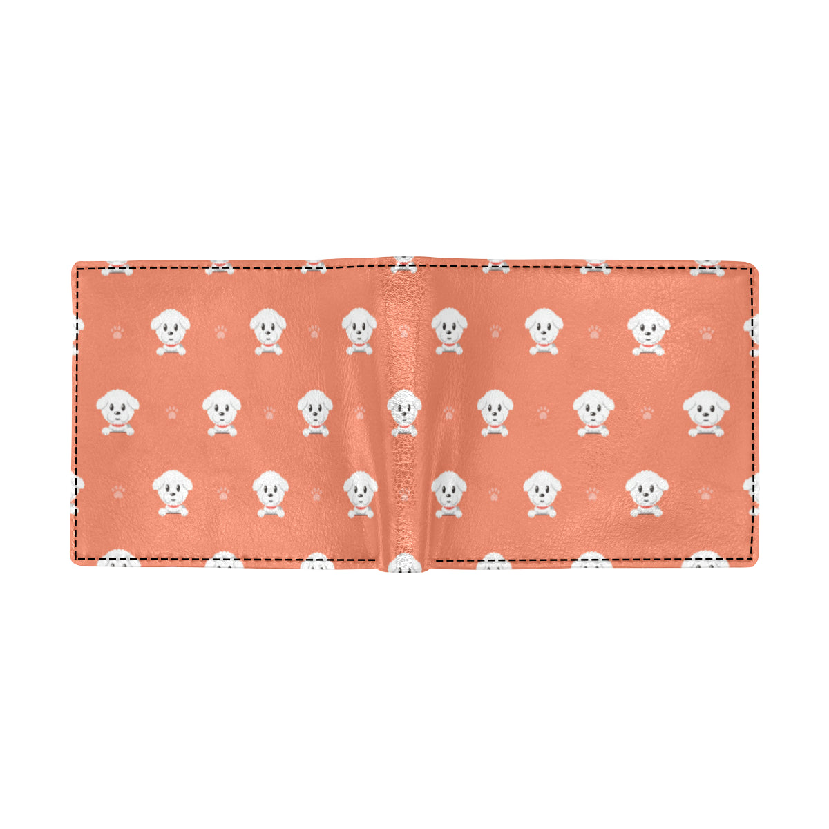 Bichons Frise Pattern Print Design 02 Men's ID Card Wallet
