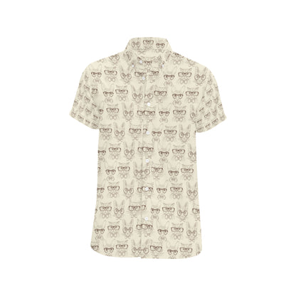 Cat Pattern Print Design 02 Men's Short Sleeve Button Up Shirt