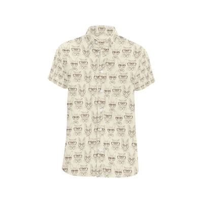 Cat Pattern Print Design 02 Men's Short Sleeve Button Up Shirt