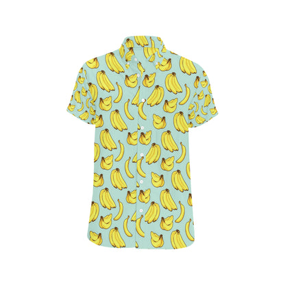 Banana Pattern Print Design BA04 Men's Short Sleeve Button Up Shirt