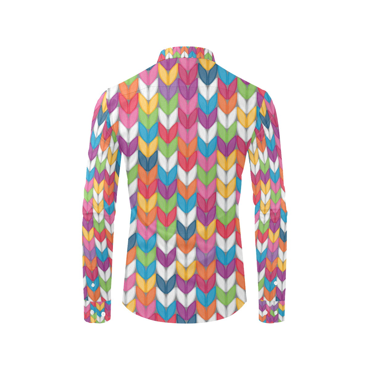Knit Pattern Print Design 01 Men's Long Sleeve Shirt
