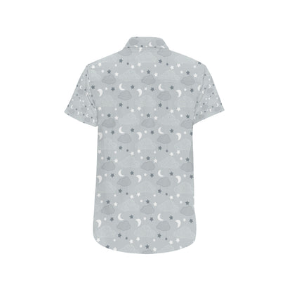Cloud  Pattern Print Design 04 Men's Short Sleeve Button Up Shirt