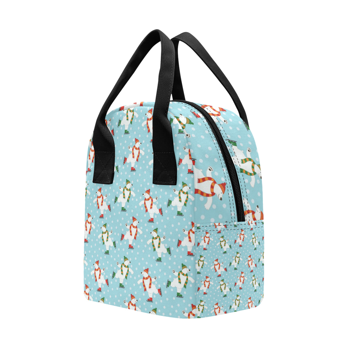 Polar Bear Pattern Print Design PB07 Insulated Lunch Bag