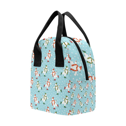 Polar Bear Pattern Print Design PB07 Insulated Lunch Bag