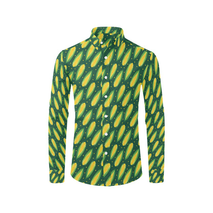 Corn Pattern Print Design 03 Men's Long Sleeve Shirt