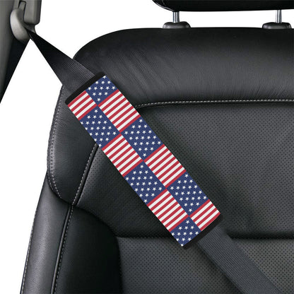 Patriotic US Flag Pattern Print Design A03 Car Seat Belt Cover