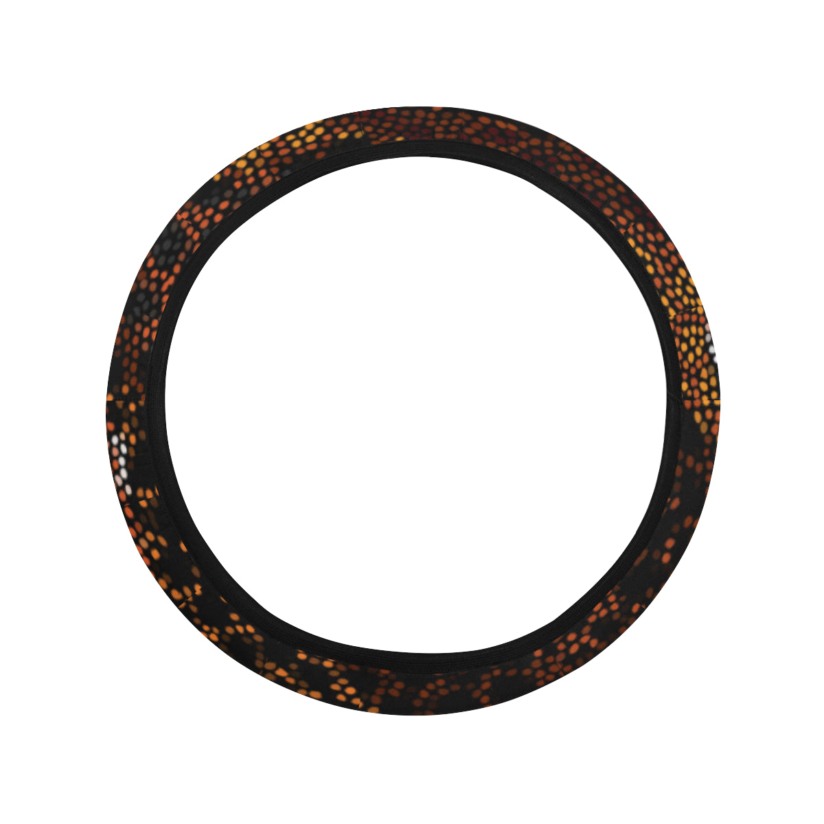 African Pattern Print Design 07 Steering Wheel Cover with Elastic Edge