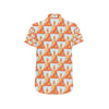 Buddha Pattern Print Men's Short Sleeve Button Up Shirt