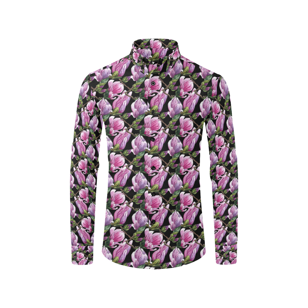 Magnolia Pattern Print Design MAG011 Men's Long Sleeve Shirt