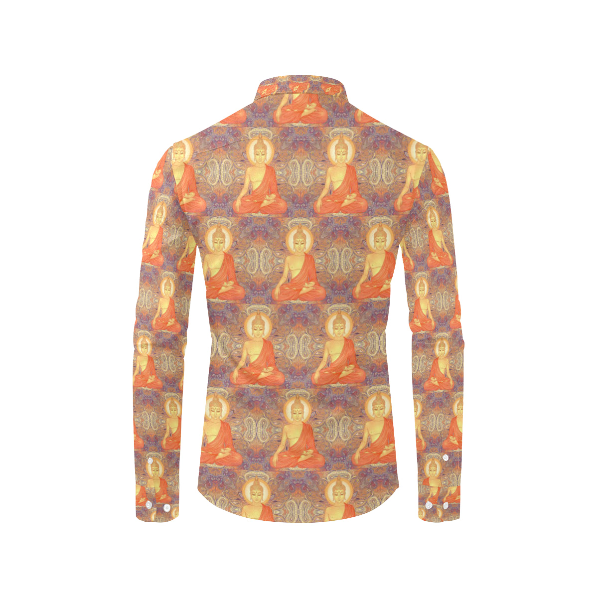 Buddha Indian Colorful Print Men's Long Sleeve Shirt