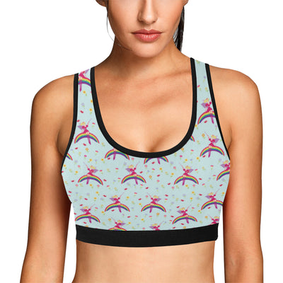 Fairy with Rainbow Print Pattern Sports Bra