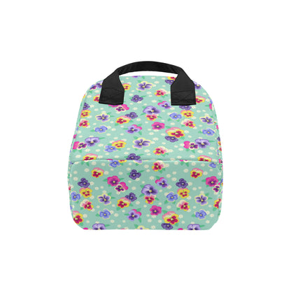 Pansy Pattern Print Design PS08 Insulated Lunch Bag