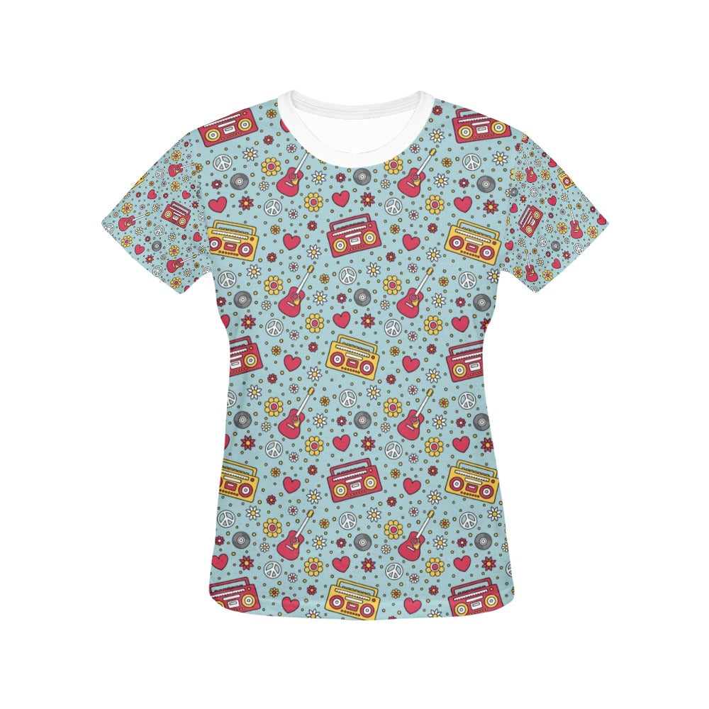 Hippie Print Design LKS307 Women's  T-shirt