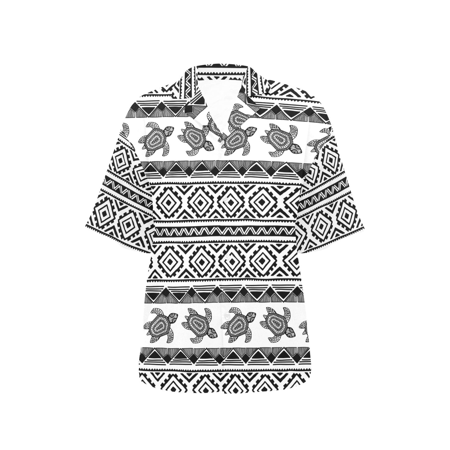 Sea Turtle Tribal Aztec Women's Hawaiian Shirt