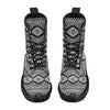 Aztec Black White Print Pattern Women's Boots