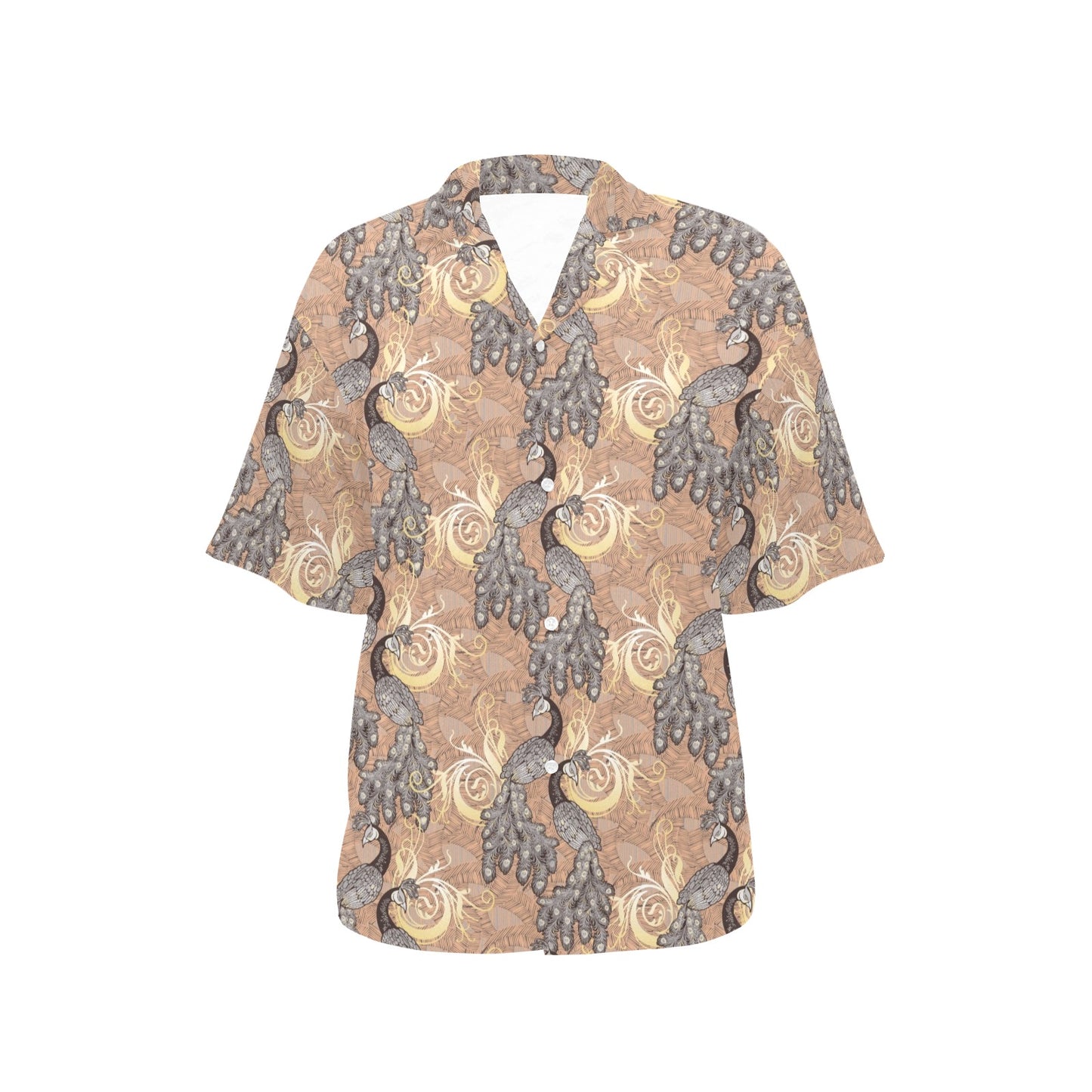 Peacock Pattern Print Design A05 Women's Hawaiian Shirt