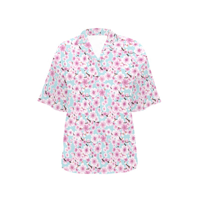 Cherry Blossom Pattern Print Design 01 Women's Hawaiian Shirt