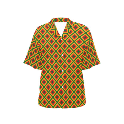 Rasta Reggae Color Cross Women's Hawaiian Shirt