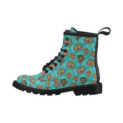 Tattoo Tiger Head Print Design LKS304 Women's Boots