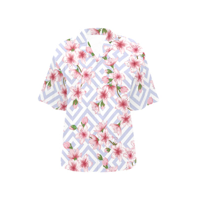 Cherry Blossom Pattern Print Design CB07 Women's Hawaiian Shirt