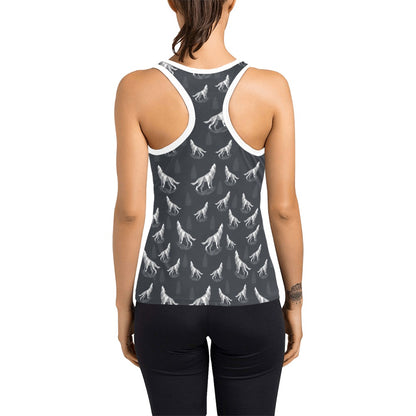 Wolf Print Design LKS303 Women's Racerback Tank Top
