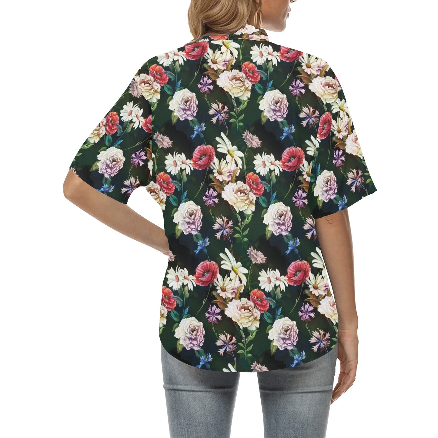 Summer Floral Print Design LKS303 Women's Hawaiian Shirt