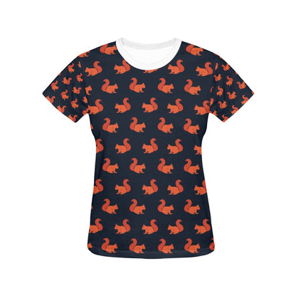 Squirrel Print Design LKS306 Women's  T-shirt