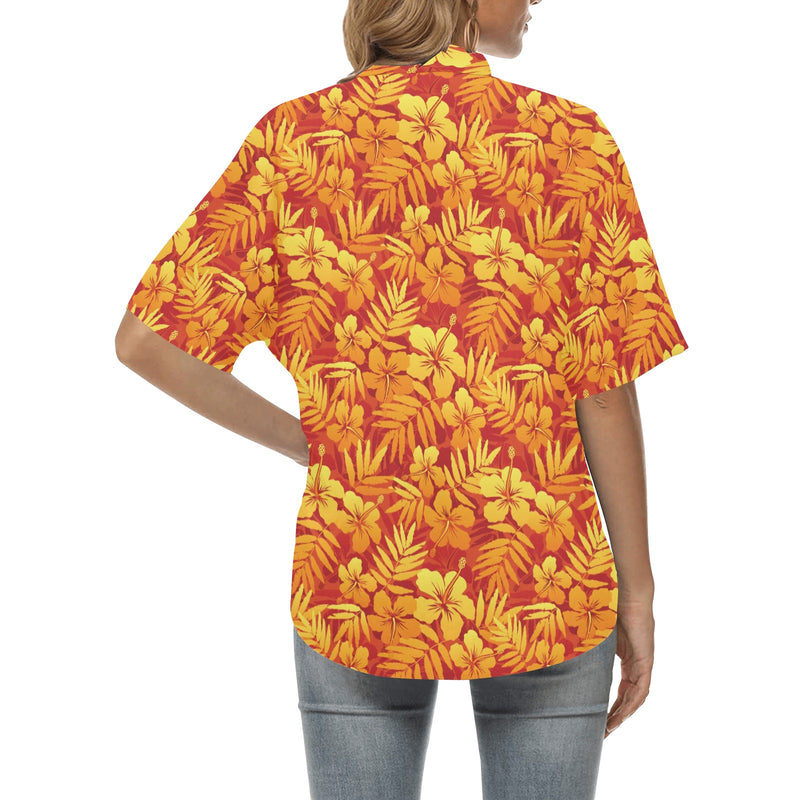 Hibiscus Summer Print Design LKS302 Women's Hawaiian Shirt