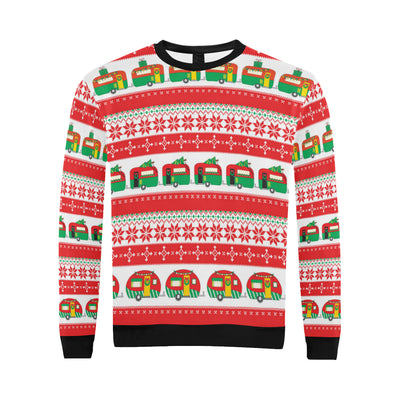 Camper Camping Ugly Christmas Design Print Men Long Sleeve Sweatshirt