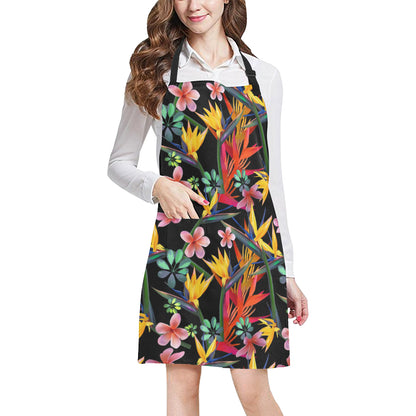 Tropical Flower Pattern Print Design TF015 Apron with Pocket