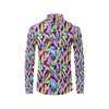 Neon Feather Pattern Print Design A02 Men's Long Sleeve Shirt