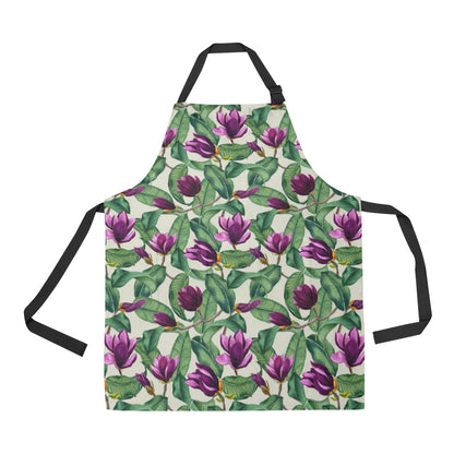 Magnolia Pattern Print Design MAG07 Apron with Pocket
