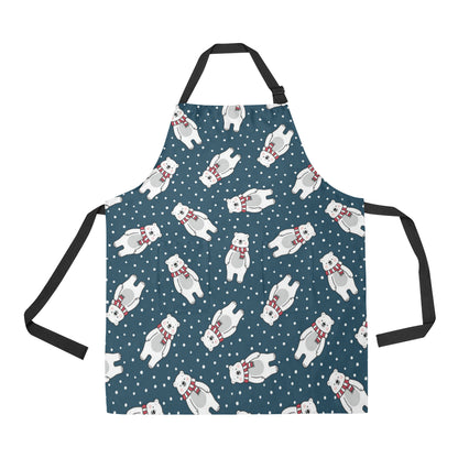 Polar Bear Pattern Print Design PB05 Apron with Pocket