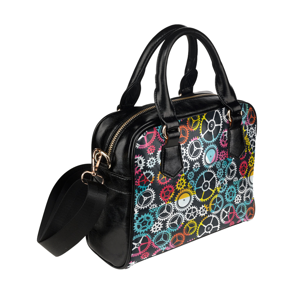 Mechanic Pattern Print Design 02 Shoulder Handbag