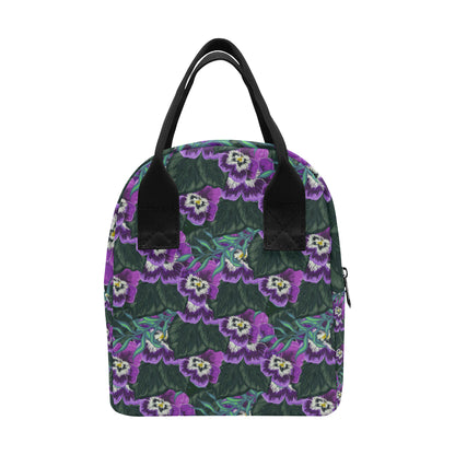 Pansy Pattern Print Design PS07 Insulated Lunch Bag