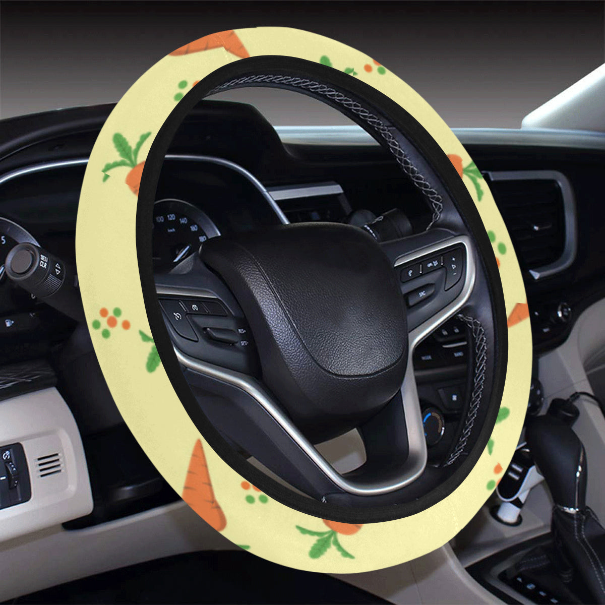 Carrot Pattern Print Design 04 Steering Wheel Cover with Elastic Edge