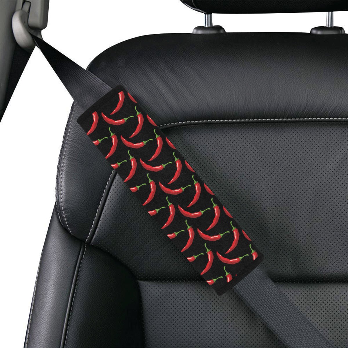 Chilli Pepper Pattern Print Design 01 Car Seat Belt Cover