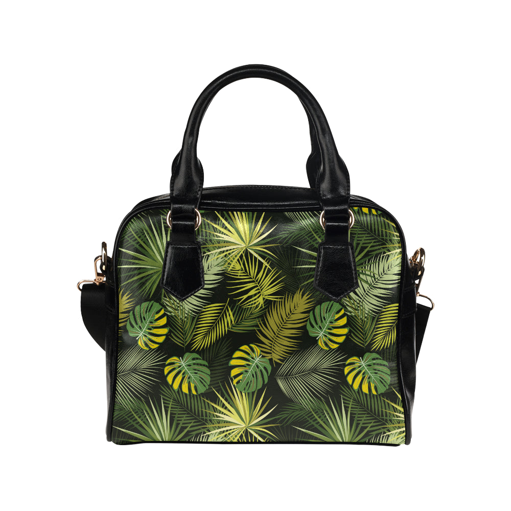 Palm Leaf Pattern Print Design A05 Shoulder Handbag