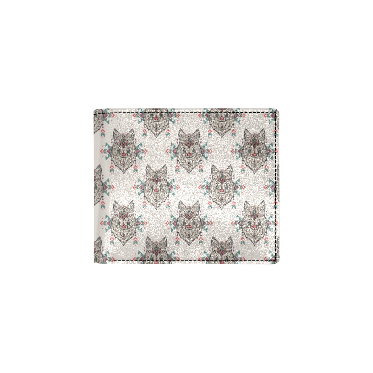 Aztec Wolf Pattern Print Design 01 Men's ID Card Wallet